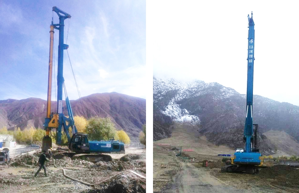 yp街机智能二十台旋挖钻机高原施工放异彩