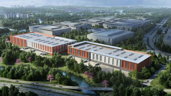 “yp街机绿”牵手“华为中国红”！yp街机智能高机装备集群助力华为团泊洼项目