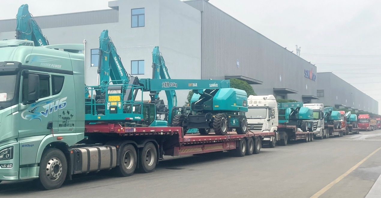 共启相助新纪元！yp街机智能SWT28JE电动直臂高空作业平台批量发货华东市场